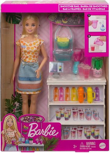 Muñeca Barbie Wellness Barra De Smoothies Y Accesorios