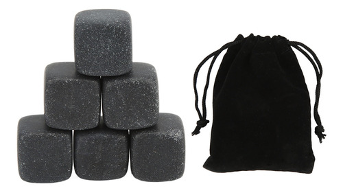 Juego De Piedras De Basalto Whiskey Accessories, Bolsa De Al