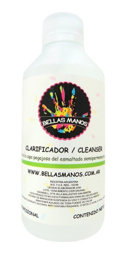 Clarificador Cleanser X 250 Ml Esmalte Gel Uv Bellas Manos