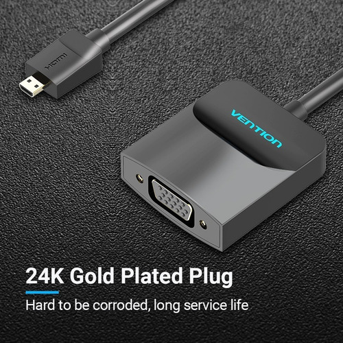 Imagen 8 de 10 de Cable Adaptador Conversor Micro Hdmi A Vga Con Audio.-