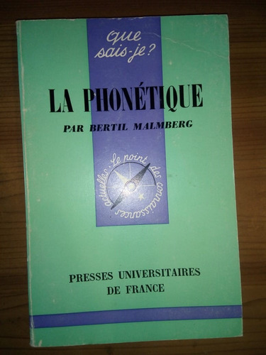 Libro La Phonétique Bertil Malmberg