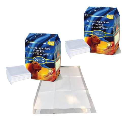 Imagem 1 de 2 de Combo 2 Tapete Higiênico Absorvente Para Cães Com 30 Unidade