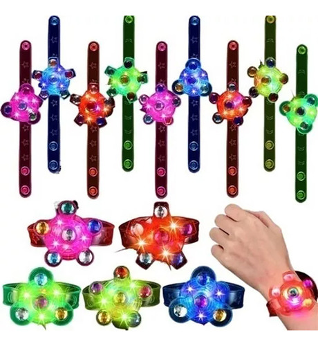 Pulsera Luminosa Giratoria Creativa, 25 Unidades, Regalo Par