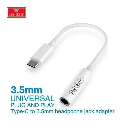 Earldom Et-ot42 Adaptador Usb Tipo C A 3.5 Mm Ot42