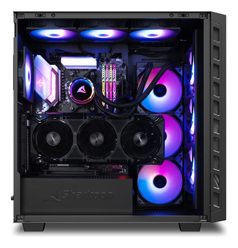 Gabinete Atx Gamer Sharkoon Rebel C80m Rgb Panel Metal Negro