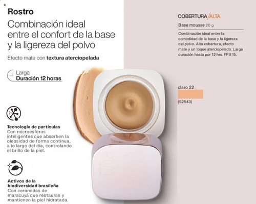 Base Mousse Natura Una Tono Claro 22 - Ana De Natuura Tono Claro 22