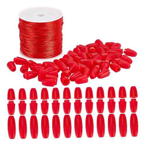 30 Cierres Separables Para Collares Y Pulseras, Color Rojo