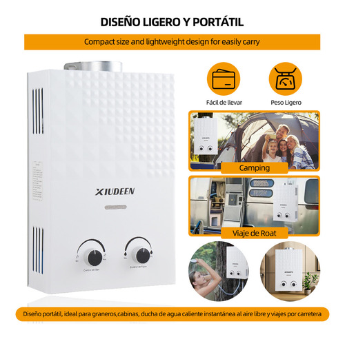 Calentador De Agua 7l Instantaneo Boiler De Paso Gas Lp 1 Servicio Mcl-2