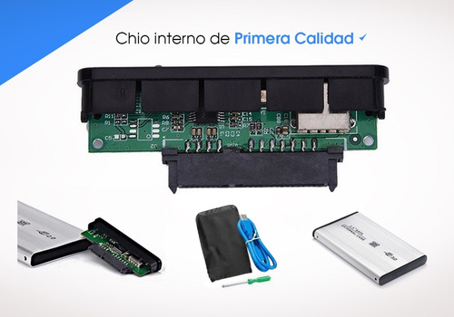 Imagen 6 de 10 de Carry Carrier Disk Usb 3.0 Sata Case Disco Rigido 2.5 + Kit