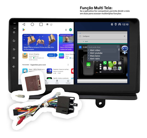 Multimidia Doblo 2002/2021 Android 14 2gb 64gb Voz 9p C/can