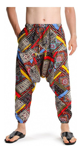 Pantalones Holgados Bohemios Harun Yoga De Algodón Para Homb