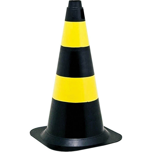 Cone De Sinalização Rígido 75cm Preto/amarelo Beltools