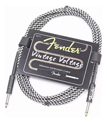 Cable Plug Fender Revestido Para Guitarra Bajo Audio 3 Mts