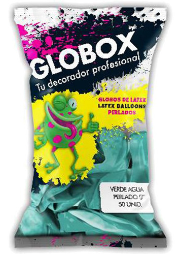 Globox Perlado 5 Pulgadas Color Verde Agua X 50 Un.