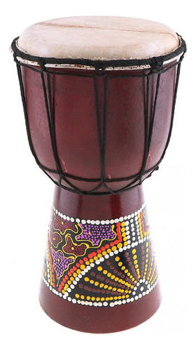 Aplicable A Tambor Africano De Piel De Cabra Tallado A