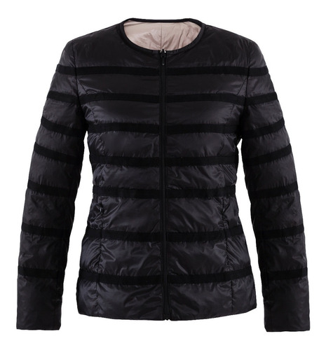 Campera Pluma De Mujer Impermeable Y Reversible 16135