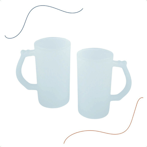 Caneca Vidro Chopp Cristal/fosco 460ml Para Sublimação 12 Un