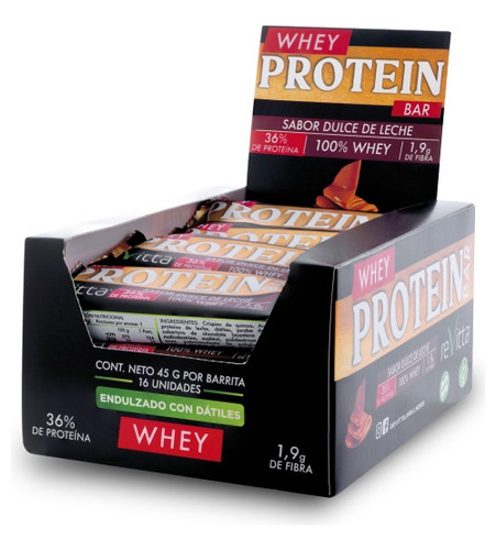 Caja 16 Barritas De Proteína 100% Whey Protein Barra 45 Grs.