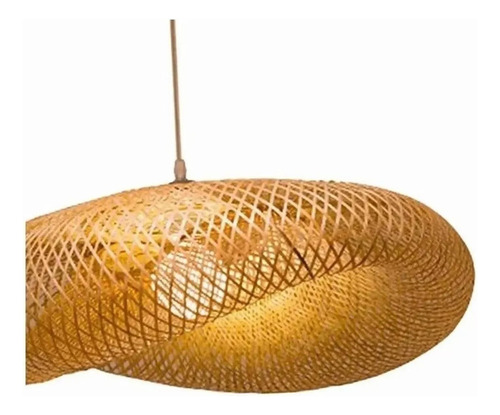 Lámpara Colgante Led Retro De Tejido De Bambú Candel 333