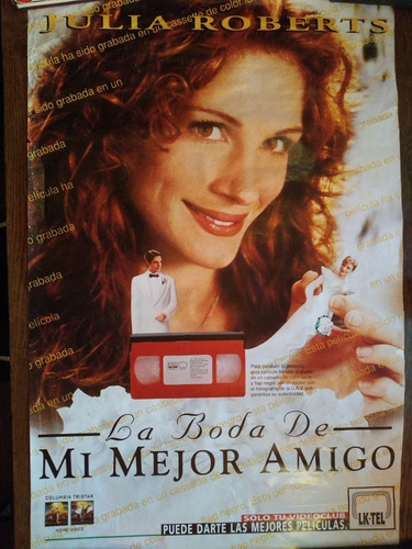 Poster De Película La Boda De Mí Mejor Amigo Julia Roberts (Usado)