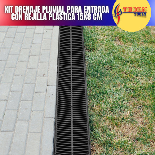 Canal De Drenaje 5,7x3,1x39in Con Rejilla Plástica Hb