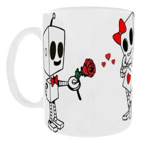 Taza Robot Pareja San Valentin-día De Los Enamorados