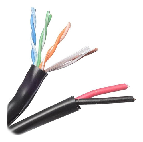 Cable Utp Saxxon Cca Cat5e Negro Ext 305mts Con 2 Cal18 Awg