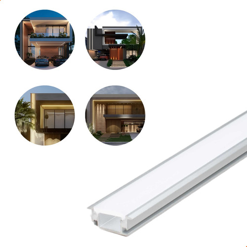 Perfil Alumínio De Led Embutir Ip68 slim Áreas Externas