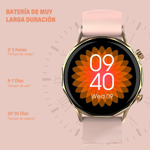 Imagen 3 de 8 de Smartwatch Para Mujer, Reloj Inteligente, Reloj Bluetooth