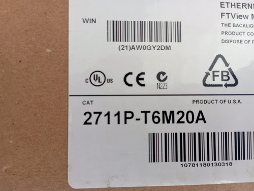 Painelview Plus 600 Ihm 2711p-t6m20a Allen Bradley. Nova!