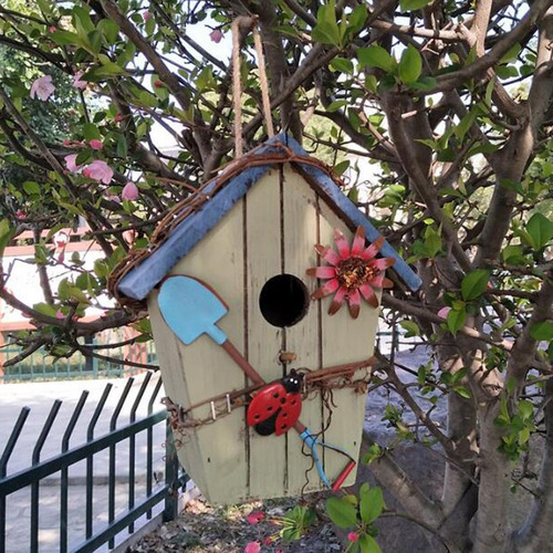 2 Bird House Garden Bird Nesting Box Nido Colgante Re