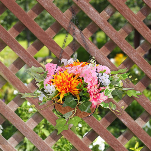 Cesta De Flores De Margaritas Artificiales, Cadena Colgante