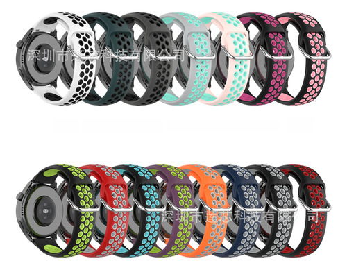 Red Gray - 20mm - Breathable Silicone Strap For Galaxy Watch