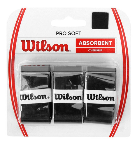 Imagem 1 de 3 de Grip Para Raquete Pro Soft Wilson Preto Absorbent