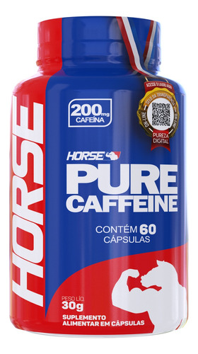 Pure Caffeine 200mg 60 Caps - Horse Power Nutrition Cafeína