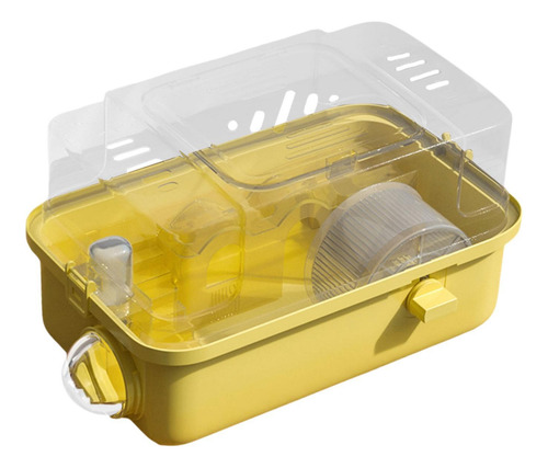 Jaula Para Hámster, Transparente,, Con Amarillo