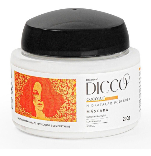 Creme De Cabelo Máscara Hidratação Coconut Dicco 200g