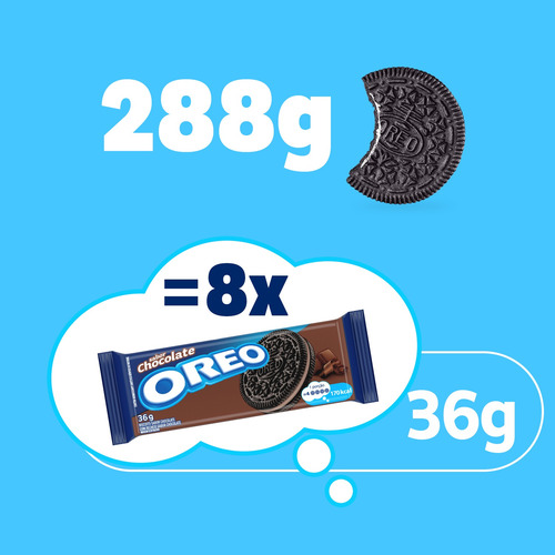 Imagem 5 de 6 de Biscoito Recheado Chocolate Oreo 288g Pack C/8 Un