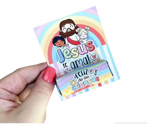Mimo Igreja Dia Das Crianças- 16 Cards Com Chocolate Bis