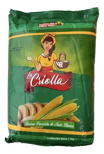 Harina De Maíz Blanco La Criolla 1 Kg Libre De Gluten