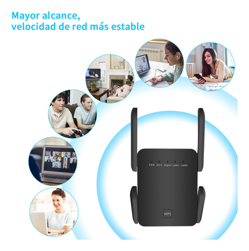 Repetidor De Wifi Para Oficina Y Hogar Amplificador De Señal Wifi Extensor De Señal De 300 Mbps, Amplia Cobertura, Fácil Instalación, Compatible Con Todos Los Dispositivos, Su Elección Ideal