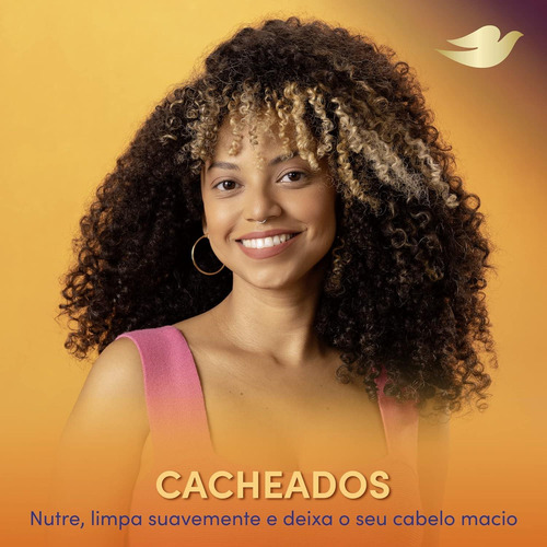 Kit C/ 2 Dove Shampoo Dove Texturas Reais Cacheados 200 Ml
