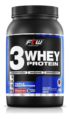 Whey 3 Protein Ftw Morango 900gr Ftw