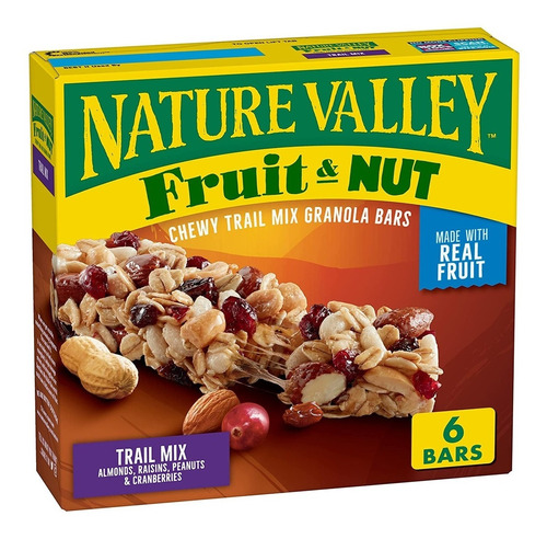 Barras De Cereal Nature Valley Fruit & Nut Caja X6