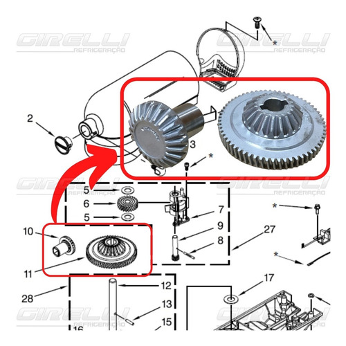 Engrenagem Central Do Pinhão Batedeira Kitchenaid 326072655