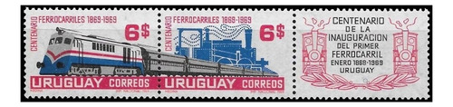 Trenes - Uruguay 1969 - Serie Mint Con Viñeta - Yv 779-80