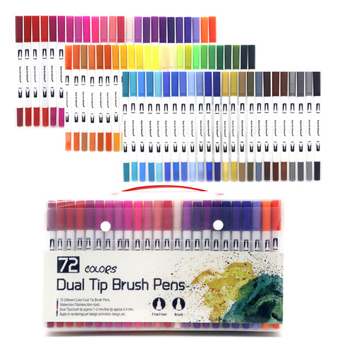 Set De Rotuladores De Color W-72, Pincel Fineliner De Doble