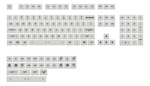 Keycaps Transparentes Set De 131 Teclas En Tono Blanco