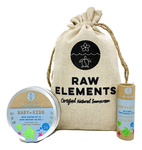 Raw Elements Baby + Kids Spf 30 - Paquete De Protector Solar