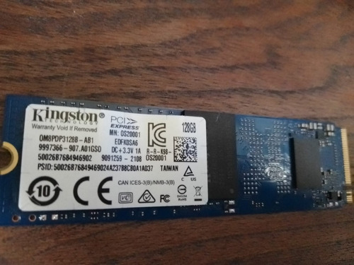 Disco Nvme Kingston 128gb Notebook (2280) Pull New C